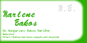 marlene bakos business card